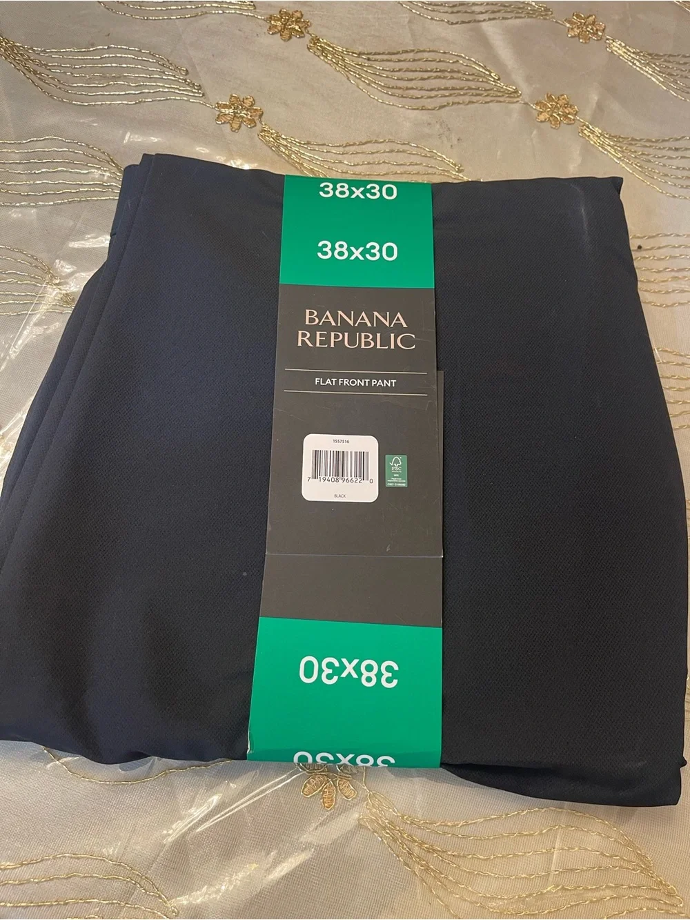NWT banana republic flat front pants slim fit navy blue size 38X30